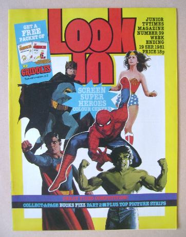 Look In magazine - Screen Super Heroes cover (19 September 1981)