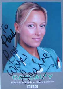 Leanne Wilson autograph (ex Casualty actor)