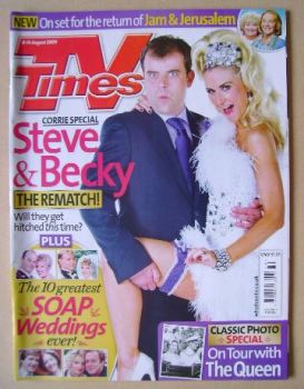 TV Times magazine - Simon Gregson and Katherine Kelly cover (8-14 August 2009)
