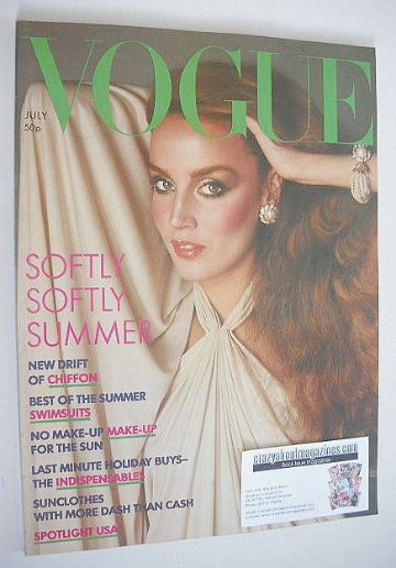 British Vogue magazine - July 1976 - Jerry Hall cover