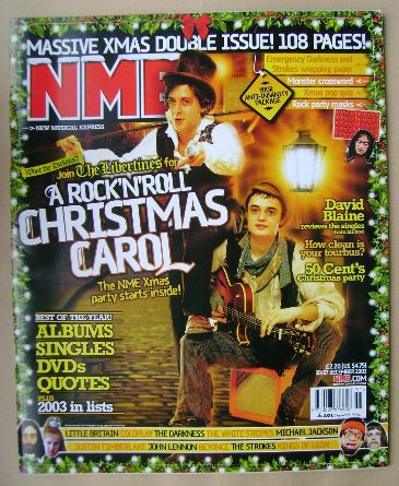 NME magazine - Carl Barat and Pete Doherty cover (20/27 December 2003)