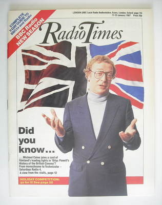 <!--1987-01-17-->Radio Times magazine - Michael Caine cover (17-23 January 