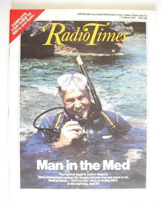 Radio Times magazine - David Attenborough cover (7-13 March 1987)