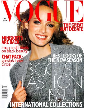 British Vogue magazine - September 1997 - Amber Valletta cover