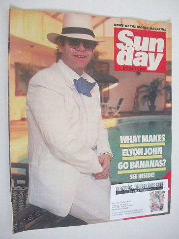 Sunday magazine - 22 September 1985 - Elton John cover