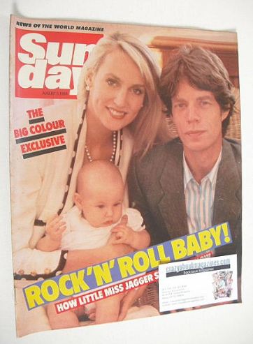 Sunday magazine - 5 August 1984 - Mick Jagger and Jerry Hall cover