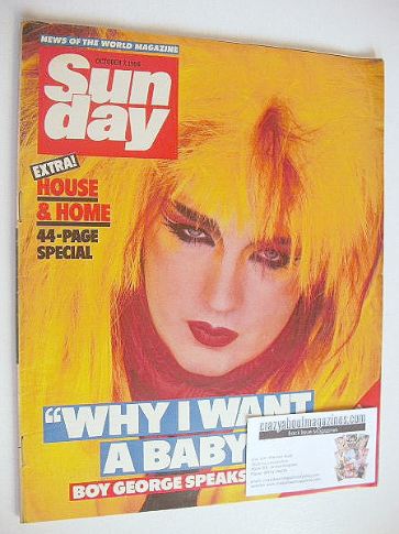 Sunday magazine - 7 October 1984 - Boy George cover