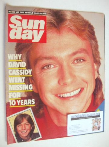 Sunday magazine - 13 January 1985 - David Cassidy cover