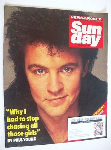 Sunday magazine - 12 January 1986 - Paul Young cover