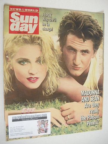 Sunday magazine - 1 June 1986 - Sean Penn and Madonna cover
