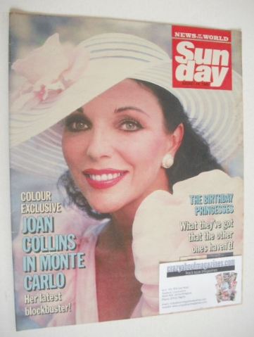 Sunday magazine - 10 August 1986 - Joan Collins cover