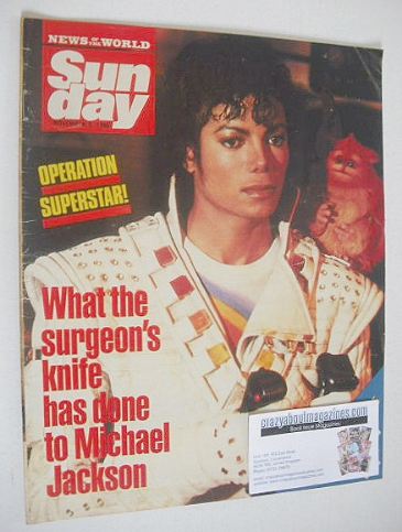 Sunday magazine - 9 November 1986 - Michael Jackson cover