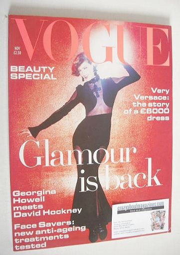 British Vogue magazine - November 1993 - Linda Evangelista cover