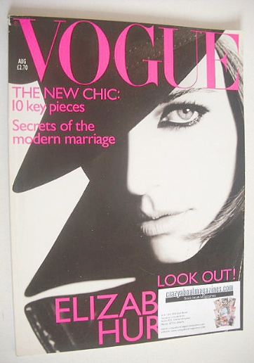 British Vogue magazine - August 1995 - Liz Hurley cover