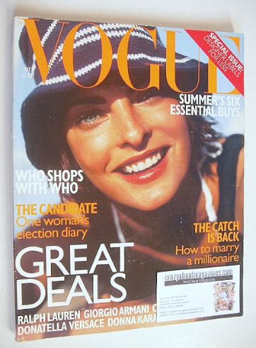 British Vogue magazine - May 1997 - Linda Evangelista cover