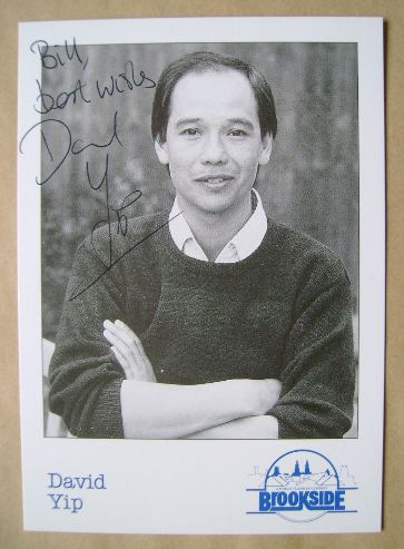 David Yip autograph (hand-signed Brookside cast card)