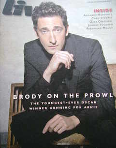 Live magazine - Adrien Brody cover (20 June 2010)