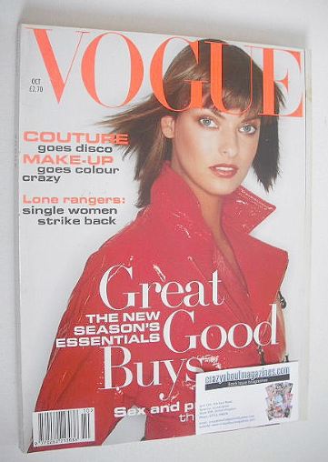 British Vogue magazine - October 1994 - Linda Evangelista cover