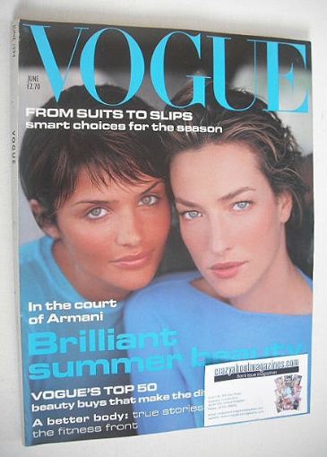 British Vogue magazine - June 1994 - Helena Christensen and Tatjana Patitz cover