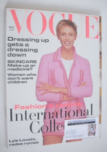 British Vogue magazine - March 1994 - Beri Smither cover