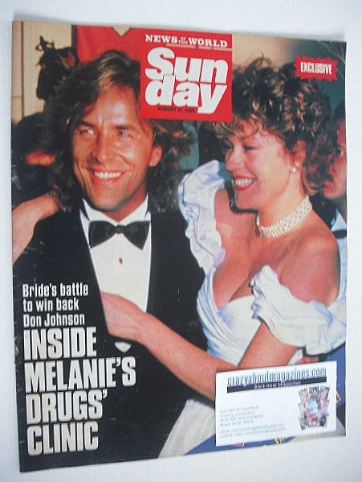 Sunday magazine - 27 August 1989 - Don Johnson and Melanie Griffith cover