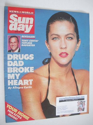 Sunday magazine - 15 April 1990 - Allegra Curtus cover