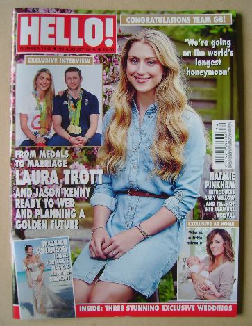 Hello! magazine - Laura Trott cover (29 August 2016 - Issue 1445)