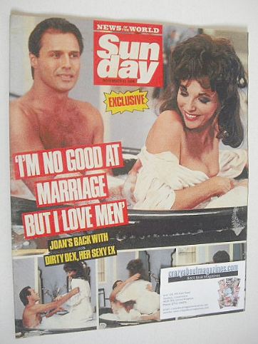 Sunday magazine - 13 November 1988 - Joan Collins cover