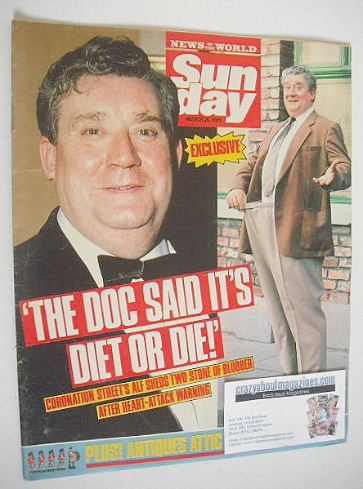 Sunday magazine - 26 March 1989 - Bryan Mosley cover