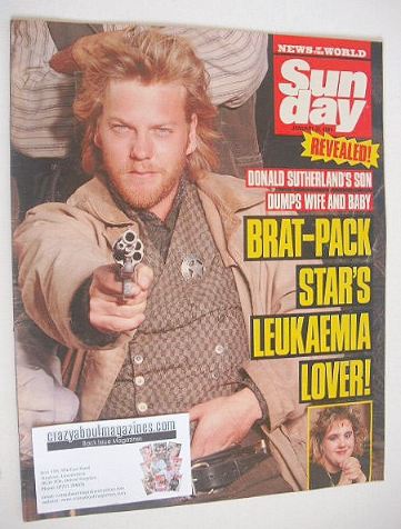 Sunday magazine - 22 January 1989 - Kiefer Sutherland cover