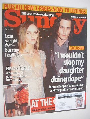Sunday magazine - 20 May 2001 - Johnny Depp and Vanessa Paradis cover