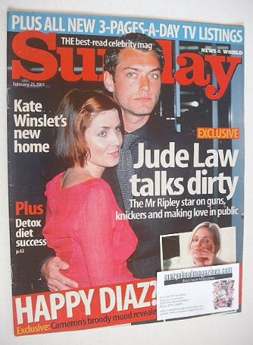 Sunday magazine - 25 February 2001 - Jude Jaw and Sadie Frost cover