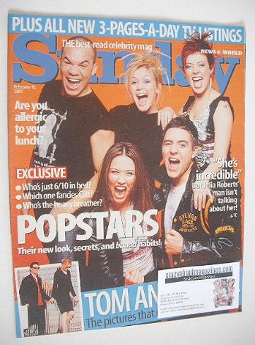 Sunday magazine - 18 February 2001 - Hear'Say cover