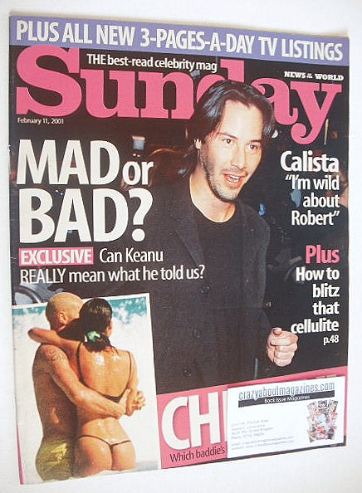 <!--2001-02-11-->Sunday magazine - 11 February 2001 - Keanu Reeves cover