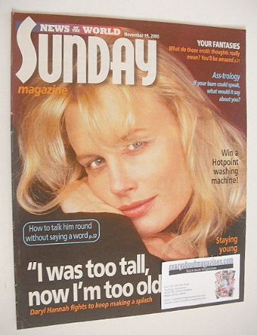 Sunday magazine - 19 November 2000 - Daryl Hannah cover