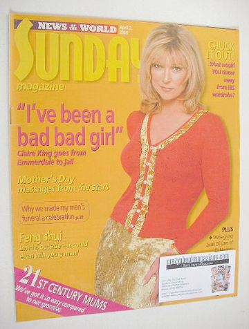 Sunday magazine - 2 April 2000 - Claire King cover