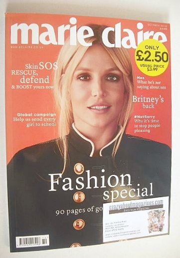 British Marie Claire magazine - October 2016 - Britney Spears cover