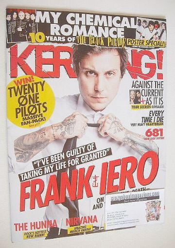 Kerrang magazine - Frank Iero cover (24 September 2016 - Issue 1638)
