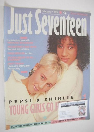 Just Seventeen magazine - 4 February 1987 - Pepsi and Shirlie cover