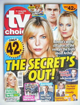 TV Choice magazine - Rita Simons, Scott Maslen, Samantha Janus cover (17-23 July 2010)
