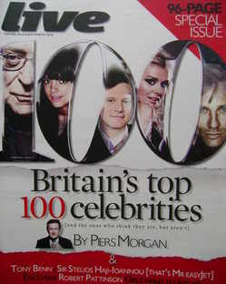 Live magazine - Britain's Top 100 Celebrities cover (7 March 2010)