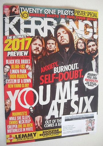 Kerrang magazine - You Me At Six cover (31 December 2016 - Issue 1651)