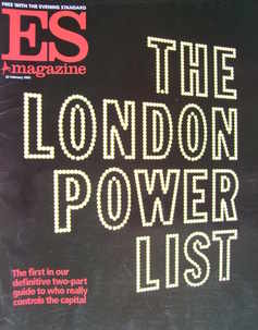 <!--2002-02-22-->Evening Standard magazine - The London Power List cover (2