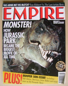 Empire magazine - Jurassic Park cover (August 1993 - Issue 50)