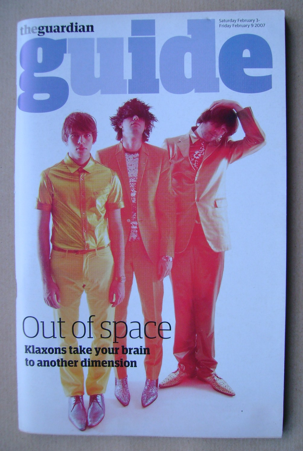 <!--2007-02-03-->The Guardian Guide magazine - Klaxons cover (3 February 20