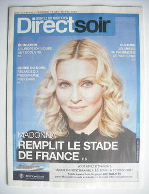 Direct Soir magazine - Madonna cover (19 September 2008)