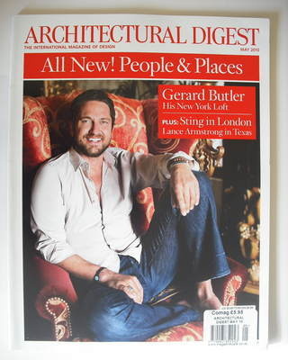 Architectural Digest magazine - May 2010 - Gerard Butler cover