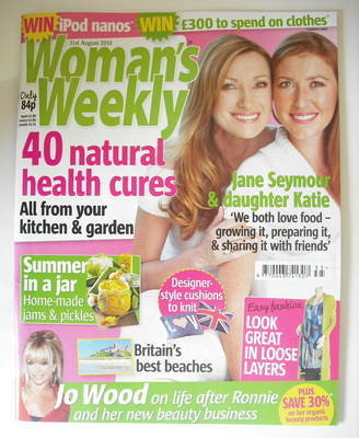 Woman's Weekly magazine (31 August 2010 - Jane Seymour and daughter Katie cover)