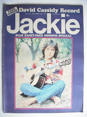 Jackie magazine - 3 November 1973 (Issue 513 - David Cassidy cover)