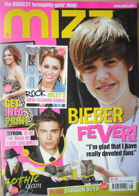 MIZZ magazine - Justin Bieber cover (16-29 September 2010)